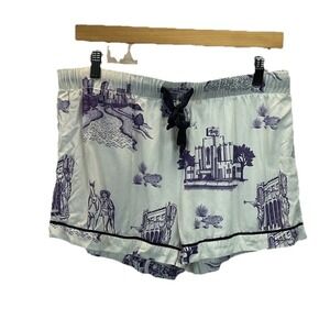 Katie Kime Fort Worth Toile Woven Pajama Shorts Size M TCU purple Texas Landman